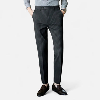 Premium Men's Slim Fit Striped Trousers – Smart Business Wear for Professional Style and Elegance | Premium Comfort Home & Lifestyle Product UK