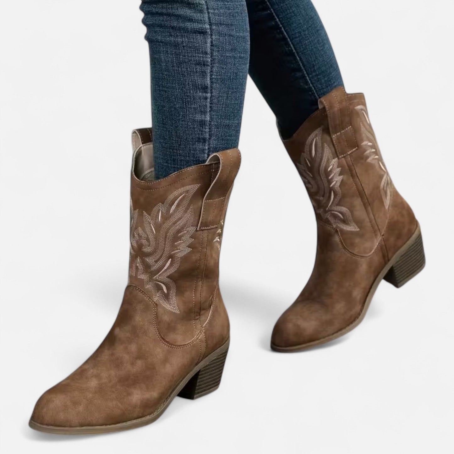 Premium Women’s Suede Cowboy Boots – Vintage Chunky Heel for Stylish Western Fashion – Best Quality & Comfort | Premium Comfort Home & Lifestyle Product UK