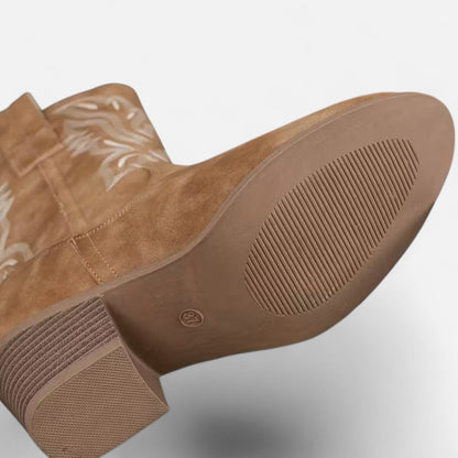 Premium Women’s Suede Cowboy Boots – Vintage Chunky Heel for Stylish Western Fashion – Best Quality & Comfort | Premium Comfort Home & Lifestyle Product UK