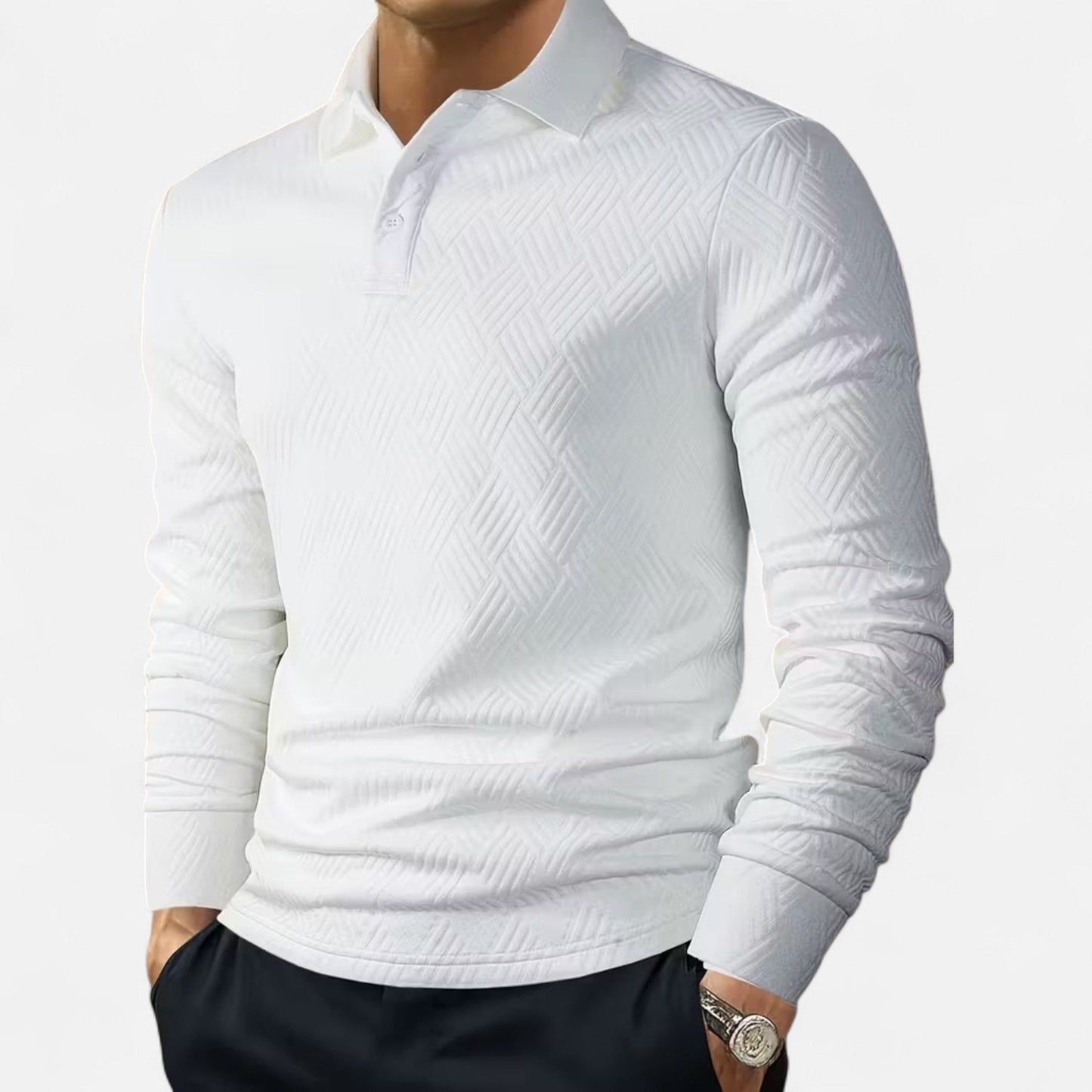 Premium Men's Long Sleeve Polo Shirt - Smart Casual Wear for Work, Golf, or Everyday Style - Essential Wardrobe Staple | Premium Comfort Home & Lifestyle Product UK