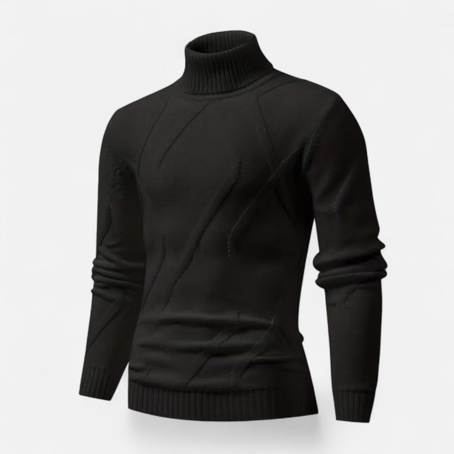Premium Men's Rib-Knit Turtleneck Sweater - Smart Casual Knitwear for Stylish Winter Outfits - Essential Wardrobe Staple | Premium Comfort Home & Lifestyle Product UK