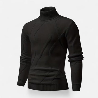 Premium Men's Rib-Knit Turtleneck Sweater - Smart Casual Knitwear for Stylish Winter Outfits - Essential Wardrobe Staple | Premium Comfort Home & Lifestyle Product UK
