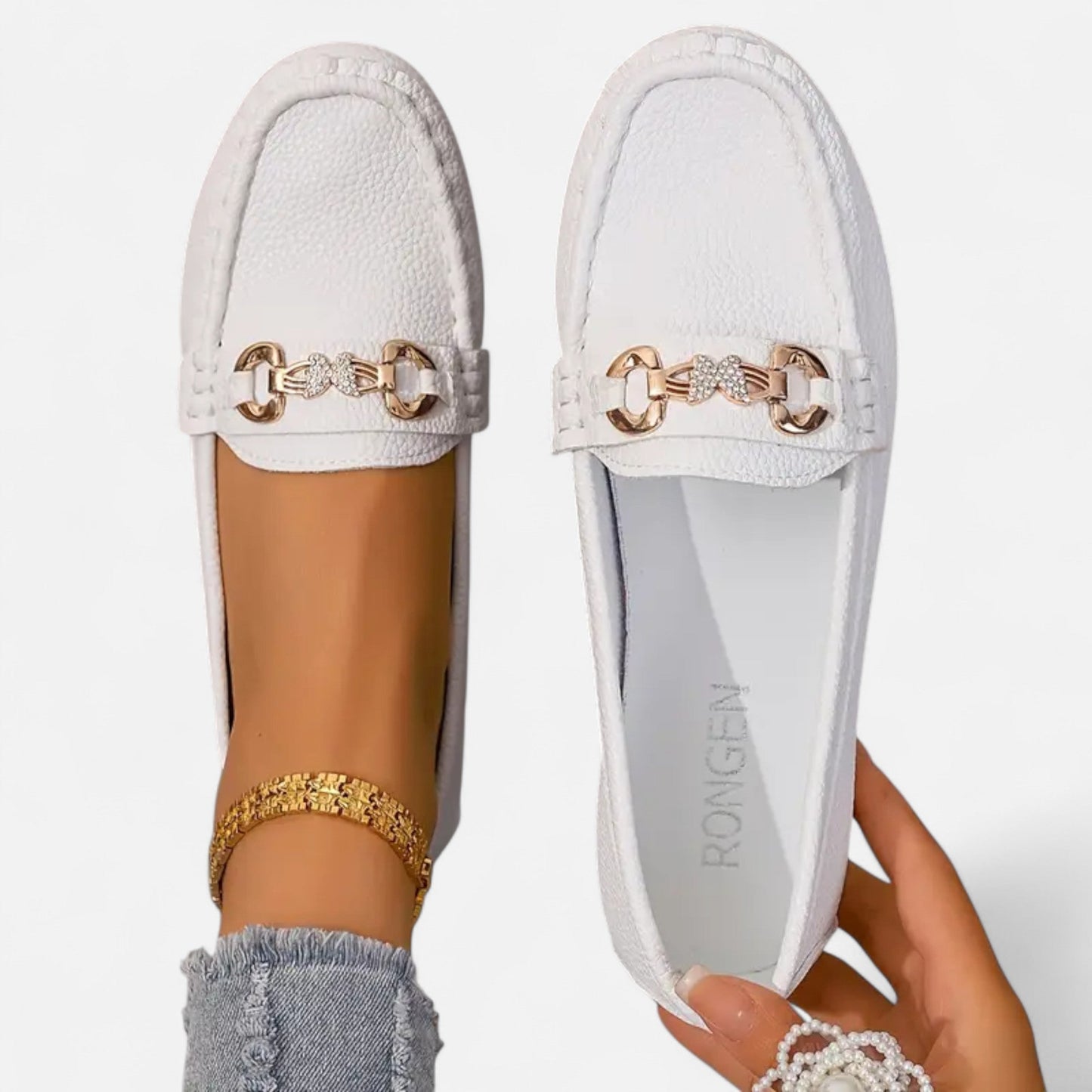 Premium Women's Loafers with Butterfly Strap & Diamond Accent – Stylish, Smart, and Comfortable Footwear for Every Occasion | Premium Comfort Home & Lifestyle Product UK
