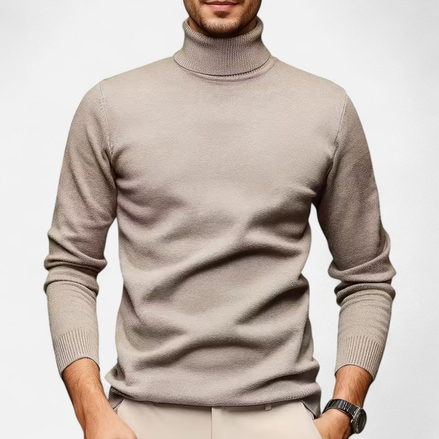 Premium Men's Casual Solid Turtleneck Sweater - Smart & Stylish Knitwear for Every Occasion - Essential Wardrobe Staple | Premium Comfort Home & Lifestyle Product UK