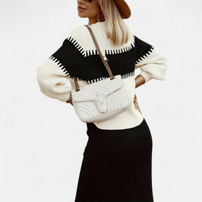 Premium Women's Knit Set – Smart High-Neck Pullover & Stylish Midi Skirt for Effortless Everyday Elegance | Premium Comfort Home & Lifestyle Product UK