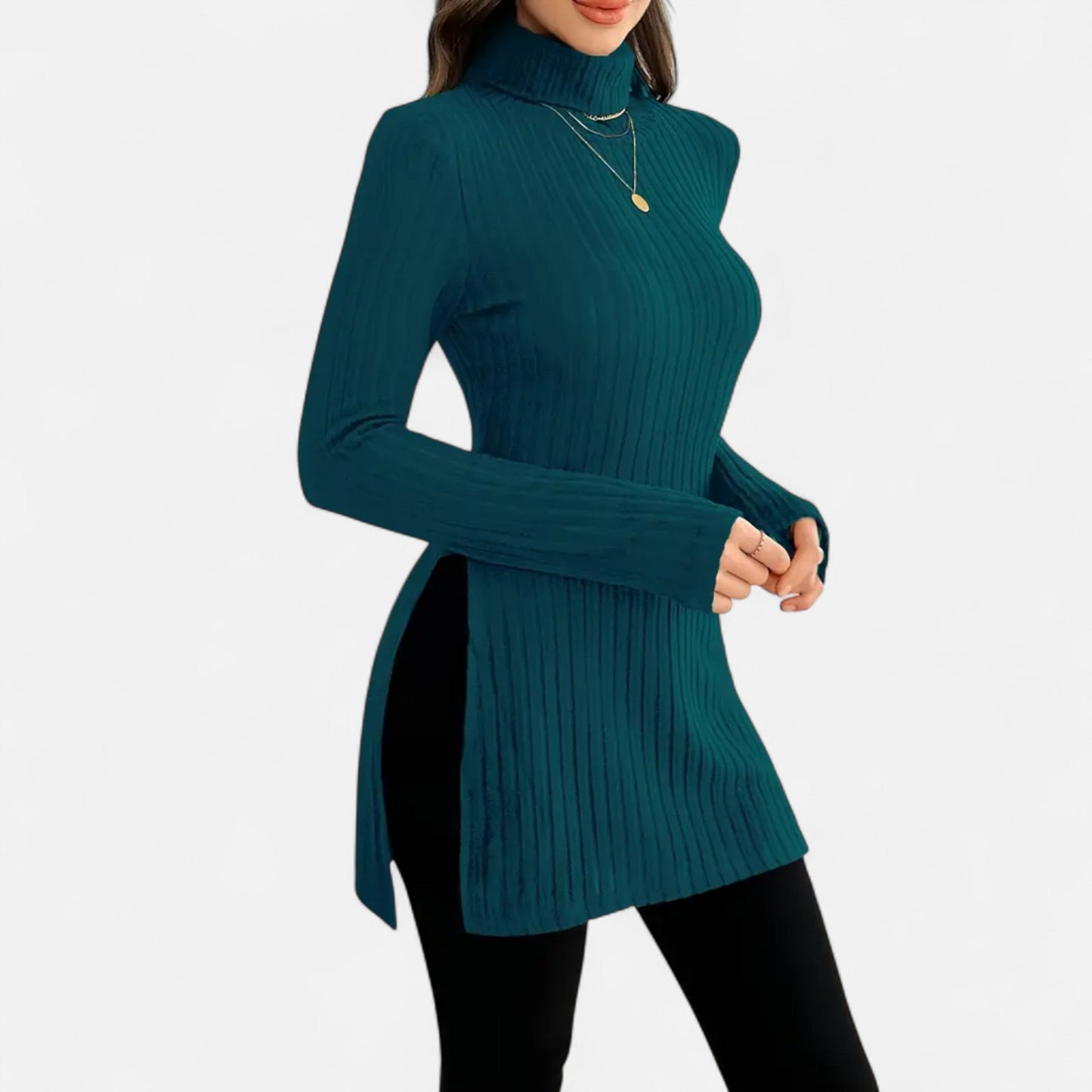 Premium Women's Ribbed High Neck Sweater – Elegant & Stylish Knitwear for Smart Casual Outfits | Premium Comfort Home & Lifestyle Product UK