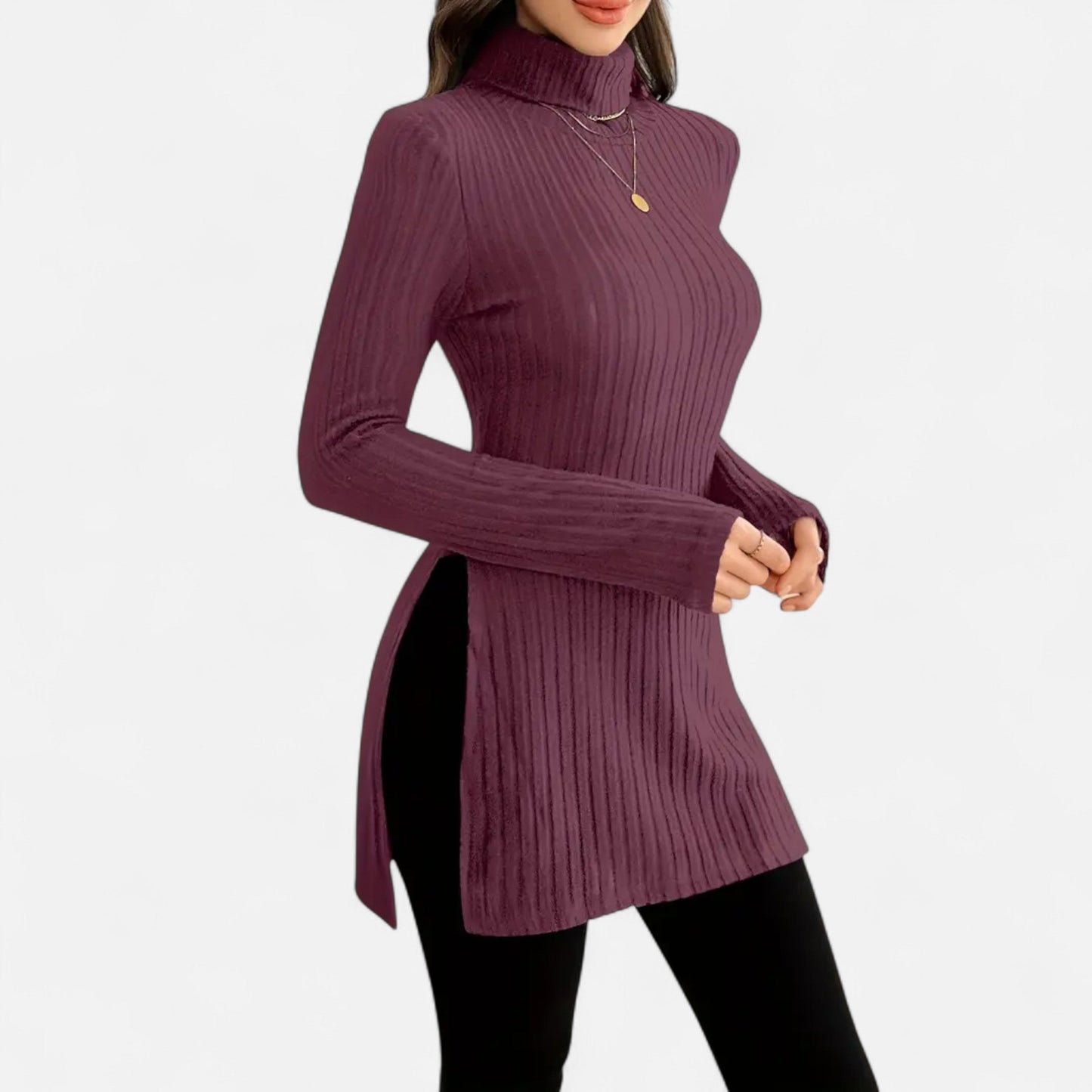 Premium Women's Ribbed High Neck Sweater – Elegant & Stylish Knitwear for Smart Casual Outfits | Premium Comfort Home & Lifestyle Product UK