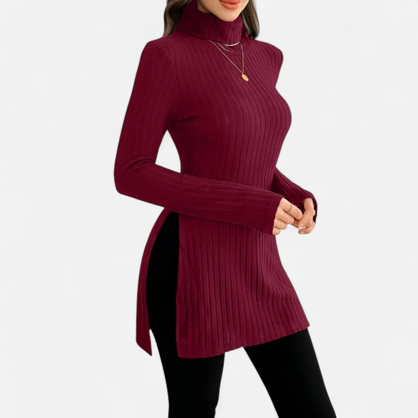 Premium Women's Ribbed High Neck Sweater – Elegant & Stylish Knitwear for Smart Casual Outfits | Premium Comfort Home & Lifestyle Product UK