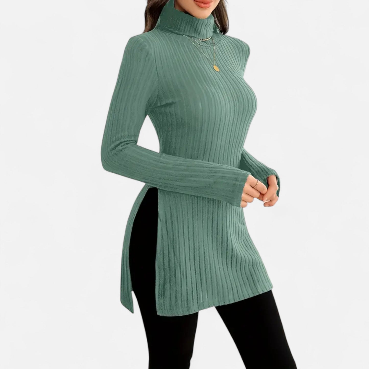 Premium Women's Ribbed High Neck Sweater – Elegant & Stylish Knitwear for Smart Casual Outfits | Premium Comfort Home & Lifestyle Product UK
