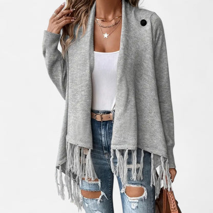 Premium Women's Fringe Tassel Shawl with Draped Neckline - Stylish, Versatile Wrap for Any Occasion | Premium Comfort Home & Lifestyle Product UK