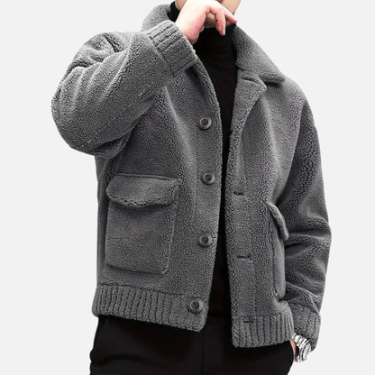 Premium Men's Faux Fur Jacket – Smart Lapel Coat for Autumn Winter Elegance – Best Stylish Outerwear for Men | Premium Comfort Home & Lifestyle Product UK