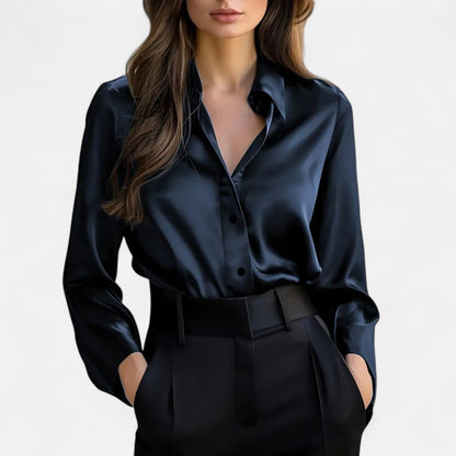 Premium Women's Satin Long Sleeve Blouse – Elegant Smart Top for Professional and Casual Wear | Premium Comfort Home & Lifestyle Product UK