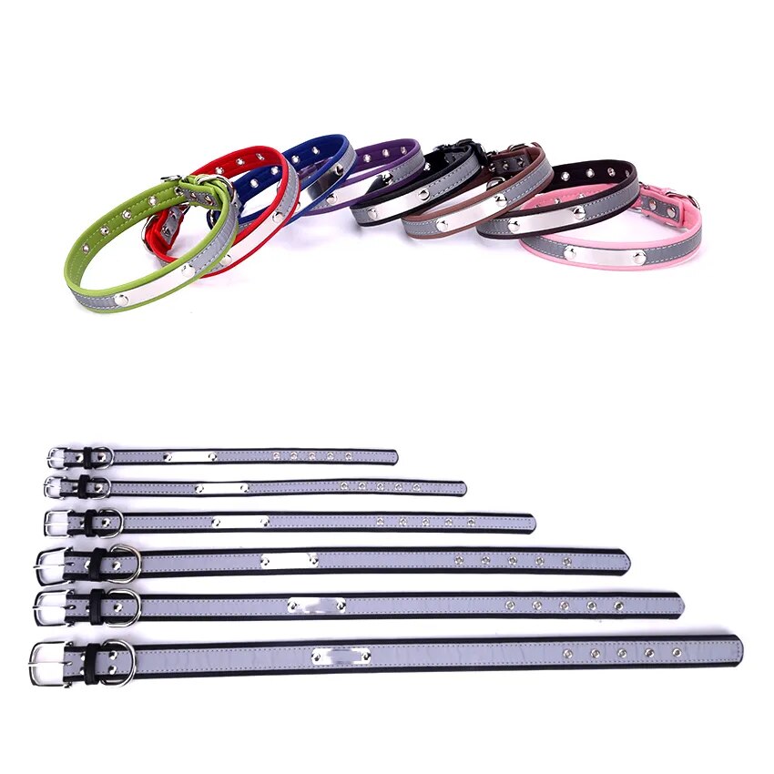 Personalized Leather Reflective Dog Collar | Premium Comfort Home & Lifestyle Product UK