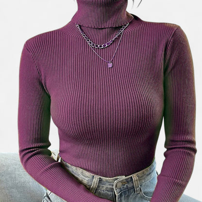 Premium Women's Ribbed Turtleneck Sweater – Essential Foldover Winter Top for Smart Casual Elegance | Premium Comfort Home & Lifestyle Product UK