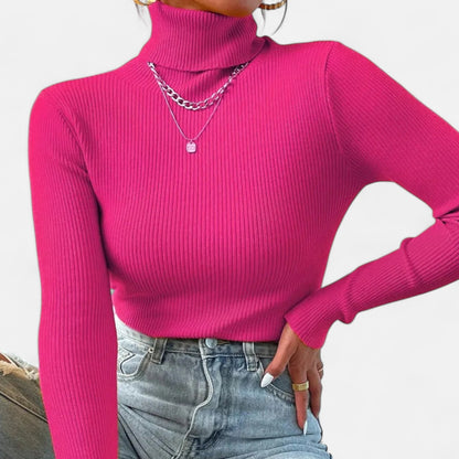 Premium Women's Ribbed Turtleneck Sweater – Essential Foldover Winter Top for Smart Casual Elegance | Premium Comfort Home & Lifestyle Product UK
